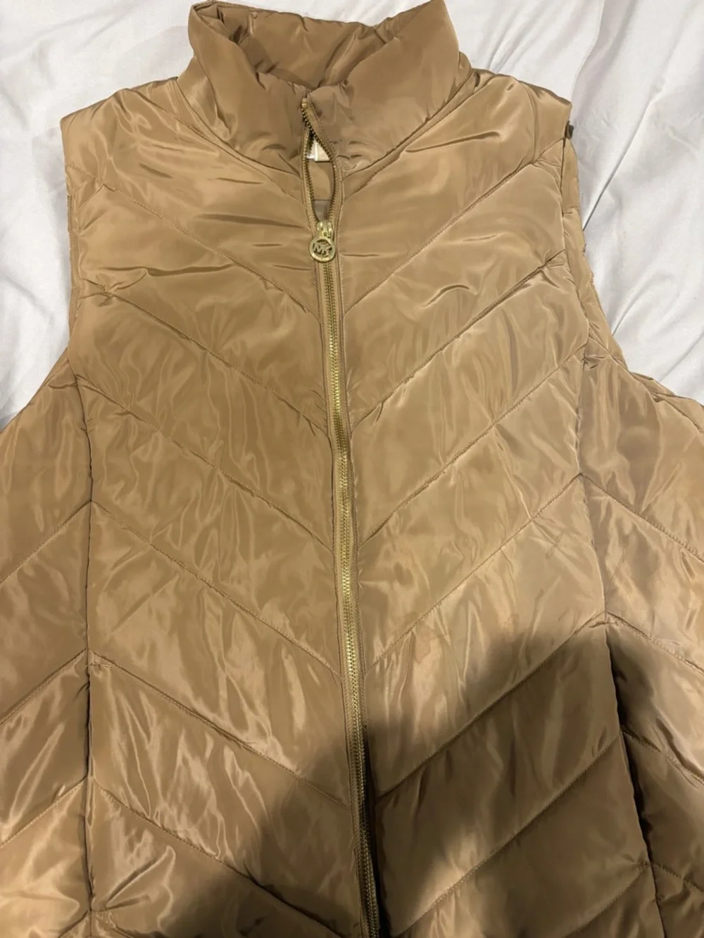 MICHAEL Michael Kors Quilted Puffer Vest - Camel/Tan - Picture 1 of 3